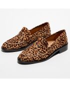Mocassins en Cuir façon poulain Juliette léopard