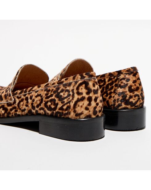 Mocassins en Cuir façon poulain Juliette léopard