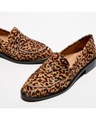 Mocassins en Cuir façon poulain Juliette léopard