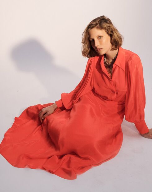 Jupe longue Sorella corail