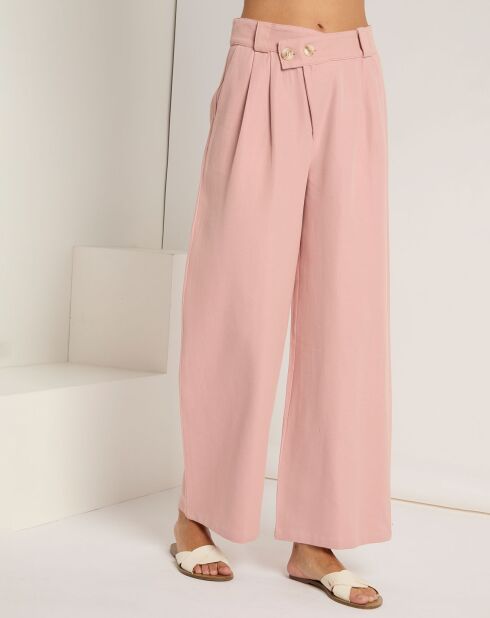 Pantalon en Lin mélangé Elena rose