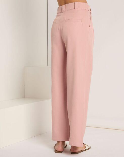 Pantalon en Lin mélangé Elena rose