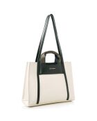 Sac à main Umbria crème/vert foncé - 37x11x27 cm