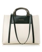 Sac à main Umbria crème/vert foncé - 37x11x27 cm