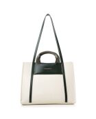 Sac à main Umbria crème/vert foncé - 37x11x27 cm