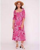 Robe Charlotte imprimée fuchsia