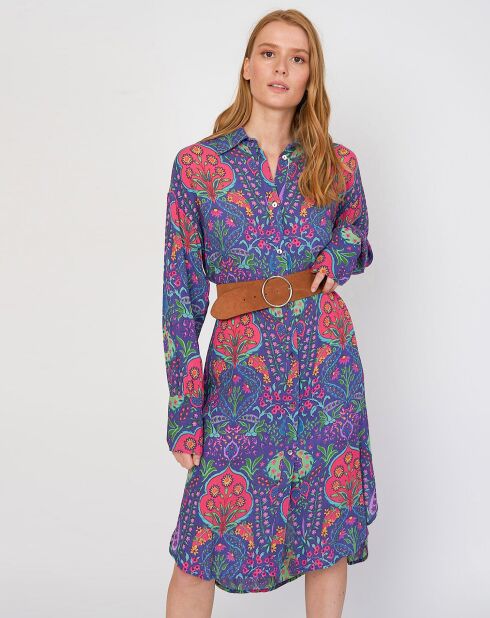 Vestido estampado azul marino Chérie