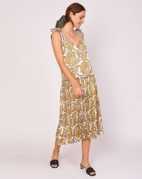 Vestido estampado amarillo Chrisla