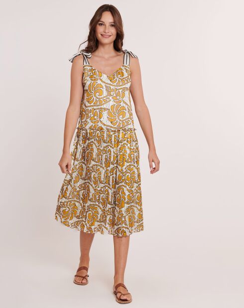 Vestido estampado amarillo Chrisla