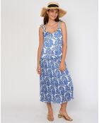 Robe Chrisla imprimée bleue