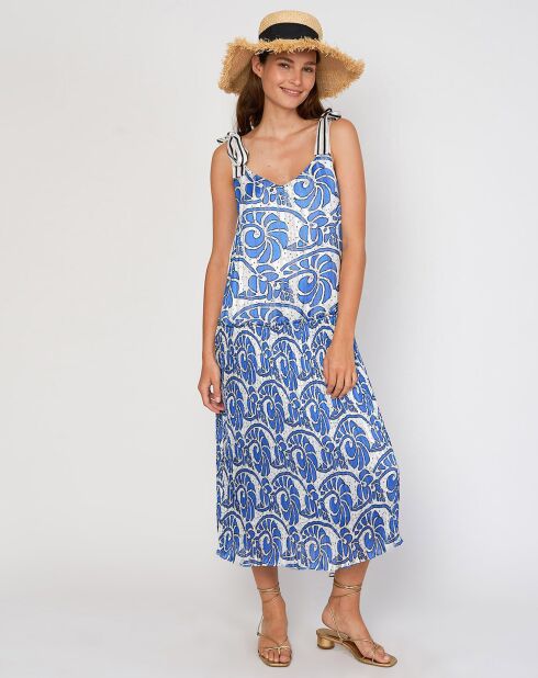 Robe Chrisla imprimée bleue
