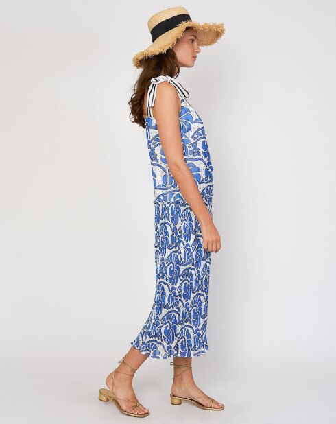 Robe Chrisla imprimée bleue