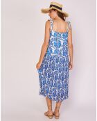 Robe Chrisla imprimée bleue