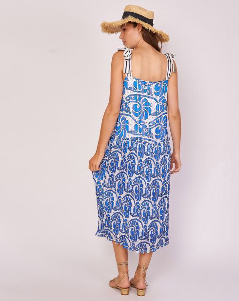 Robe Chrisla imprimée bleue