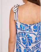 Robe Chrisla imprimée bleue