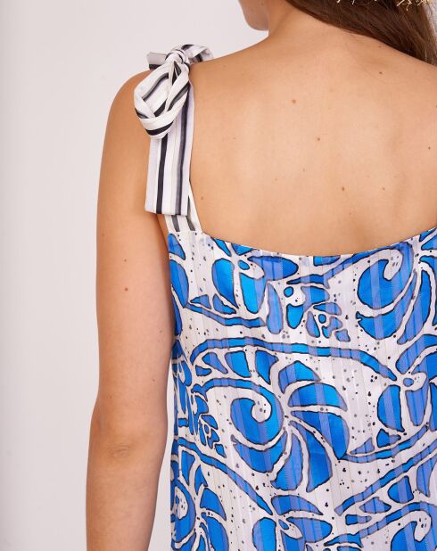 Robe Chrisla imprimée bleue