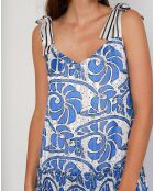 Robe Chrisla imprimée bleue