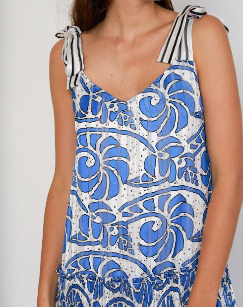 Robe Chrisla imprimée bleue