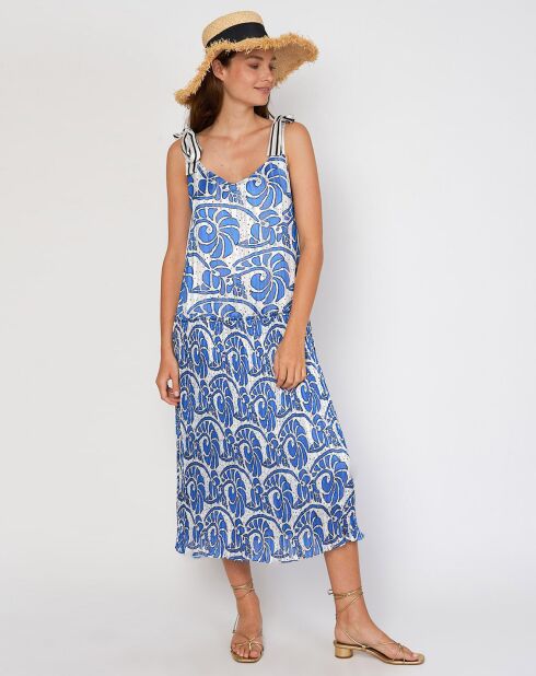 Robe Chrisla imprimée bleue
