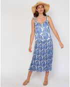 Robe Chrisla imprimée bleue
