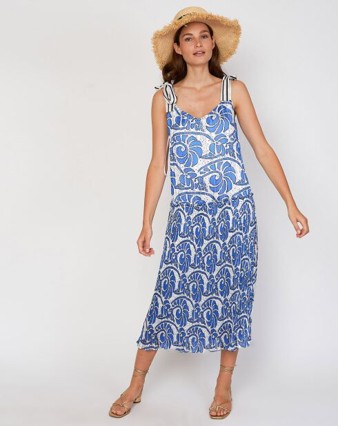 Robe Chrisla imprimée bleue