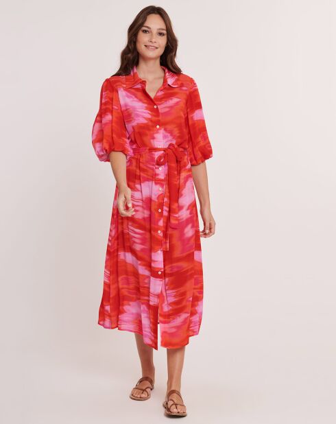 Robe Cidalia imprimée rouge