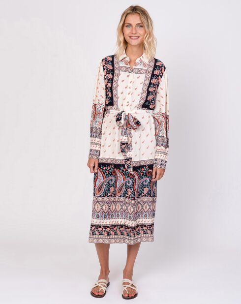 Robe Colchique imprimée beige