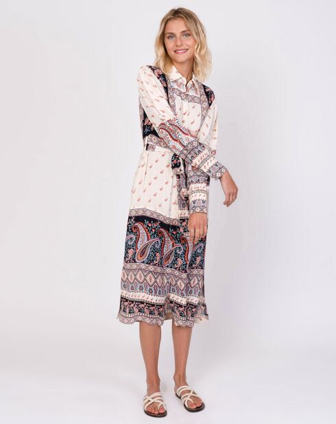 Robe Colchique imprimée beige