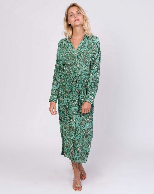 Robe Cynda imprimée verte
