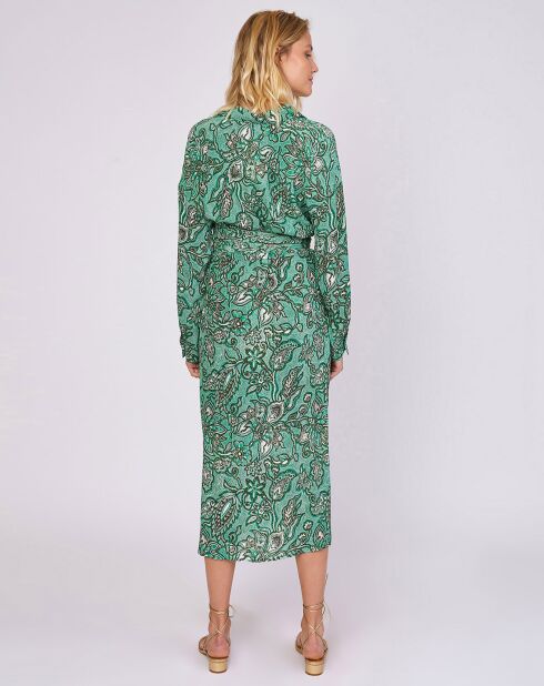 Robe Cynda imprimée verte