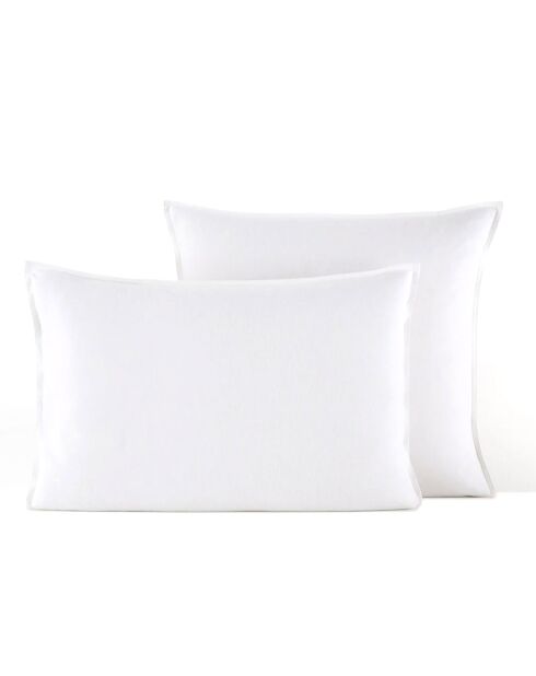 2 protectores de funda de almohada de franela blanca