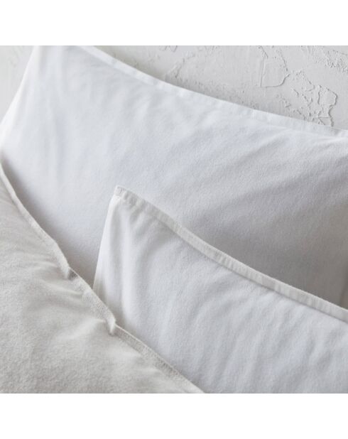 2 protectores de funda de almohada de franela blanca