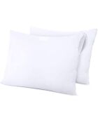2 protectores de almohada de esponja blanca