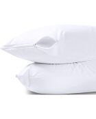 2 protectores de almohada de esponja blanca