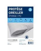 2 protectores de almohada de esponja blanca