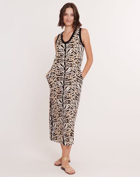 Robe Camiseta imprimée marron
