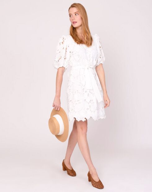 Weißes bedrucktes Promise-Kleid