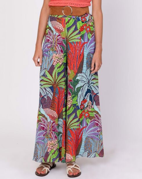 Pantalon Juliane imprimé bleu