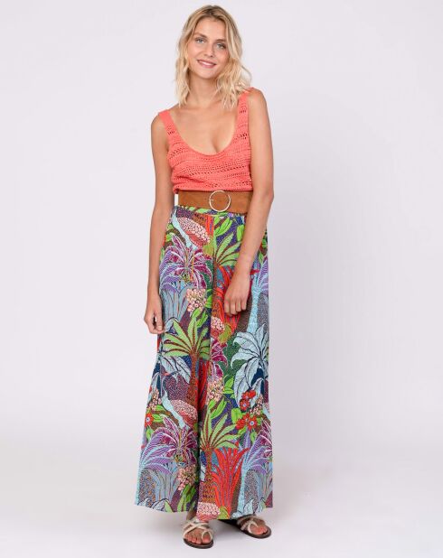 Pantalon Juliane imprimé bleu