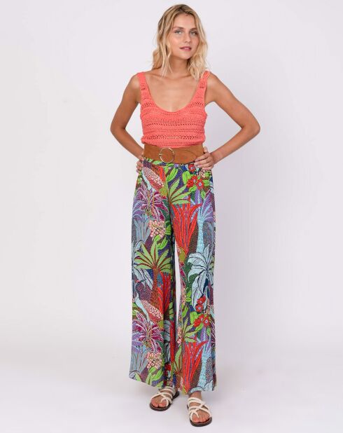 Pantalon Juliane imprimé bleu