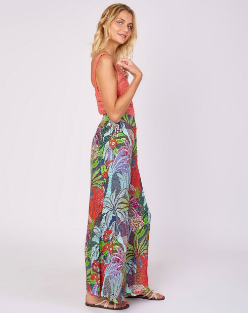 Pantalon Juliane imprimé bleu