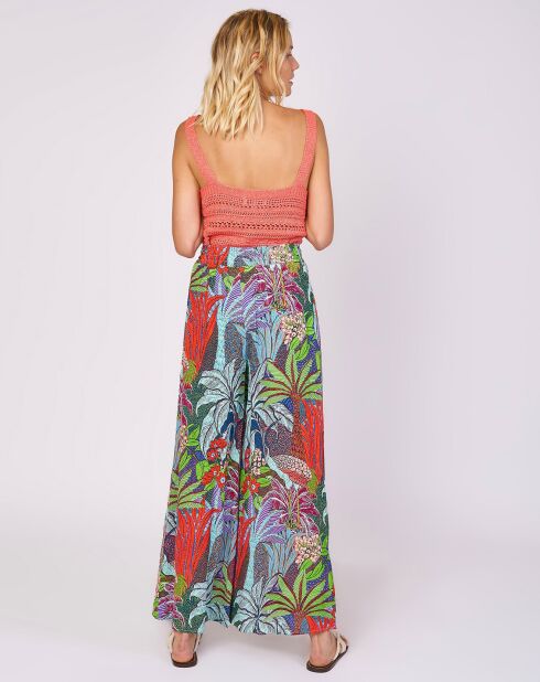 Pantalon Juliane imprimé bleu