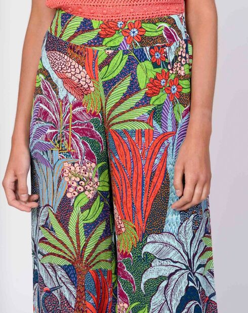 Pantalon Juliane imprimé bleu