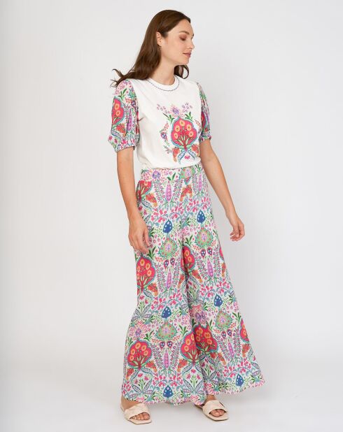 Joliflor broek met ecru print