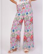 Pantalon Joliflor imprimé écru