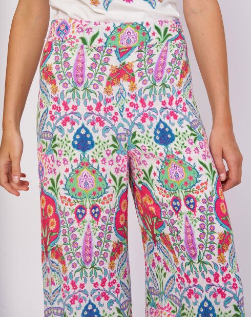 Joliflor broek met ecru print