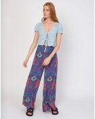 Pantalon Joliflor imprimé marine