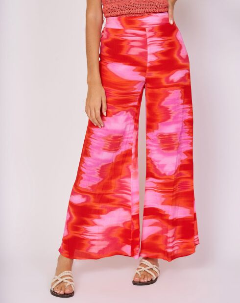 Rote bedruckte Hose Jet-Lag