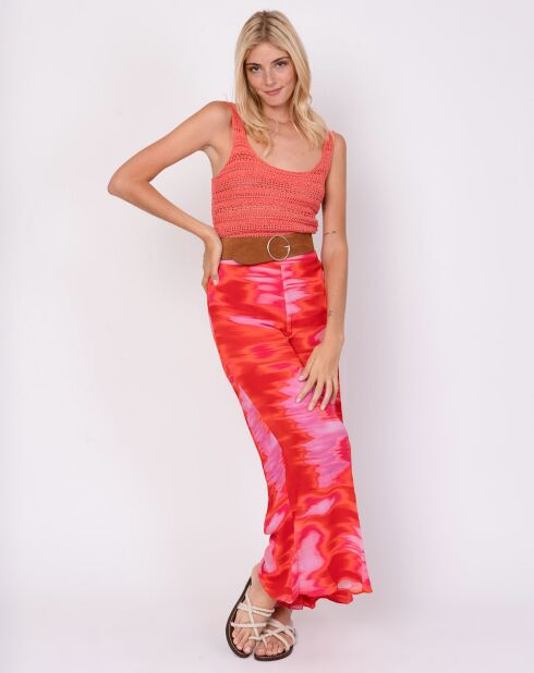 Rote bedruckte Hose Jet-Lag