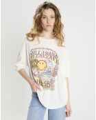 T-Shirt 100% Coton Bio Smiley blanc/multicolore